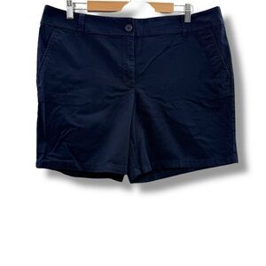 LOFT NWT‎ Chino Shorts Women’s Size 14 Navy Blue High Rise 6 Inch Inseam